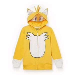 Boys 5/6 Sonic The Hedgehog Tails Zip Up Fleece Gold‎ Yellow